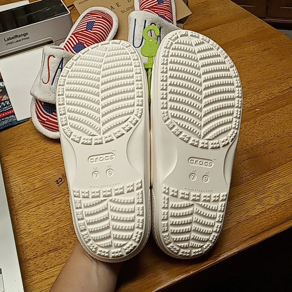 White classic crocs sandal slides